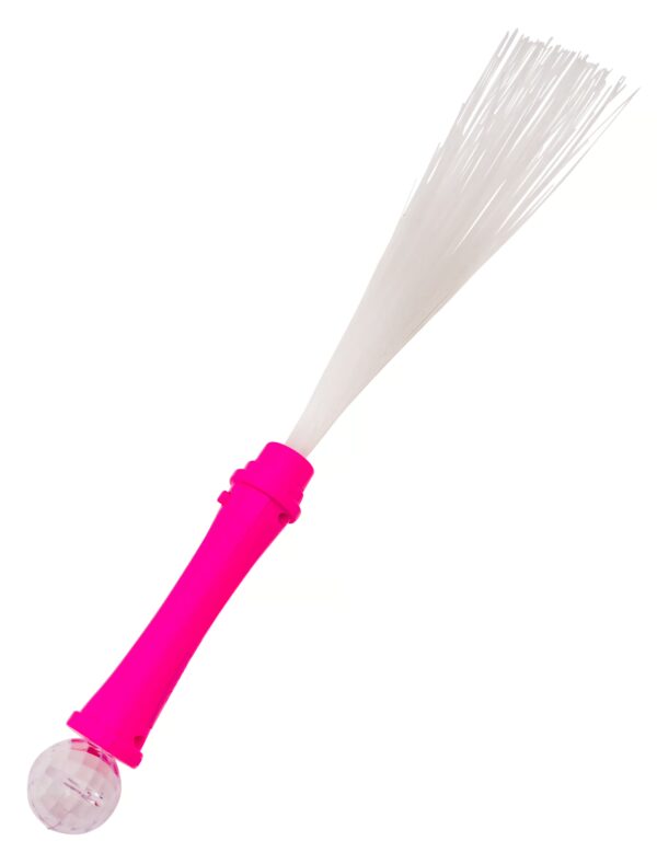Kostümzubehör LED Fiberglasstab mit Discoball Farbe: pink