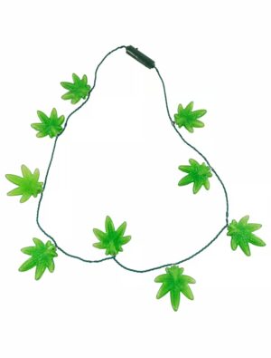 Kostümzubehör LED Halskette Cannabis grün