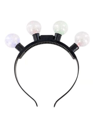 Kostümzubehör LED Harreif mit Discokugeln transparent