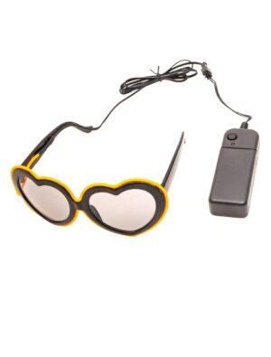 Kostümzubehör LED Leuchtbrille Herzform gelb