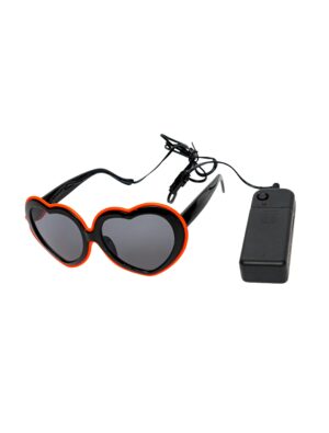 Kostümzubehör LED Leuchtbrille Herzform rot