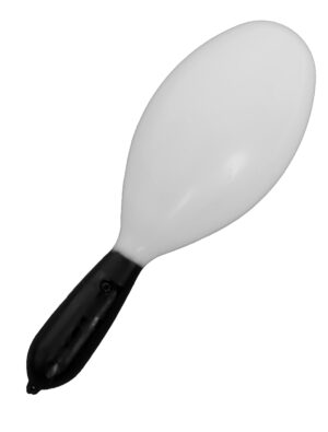 Kostümzubehör LED Leuchtrassel 18cm Farbe: schwarz/weiß