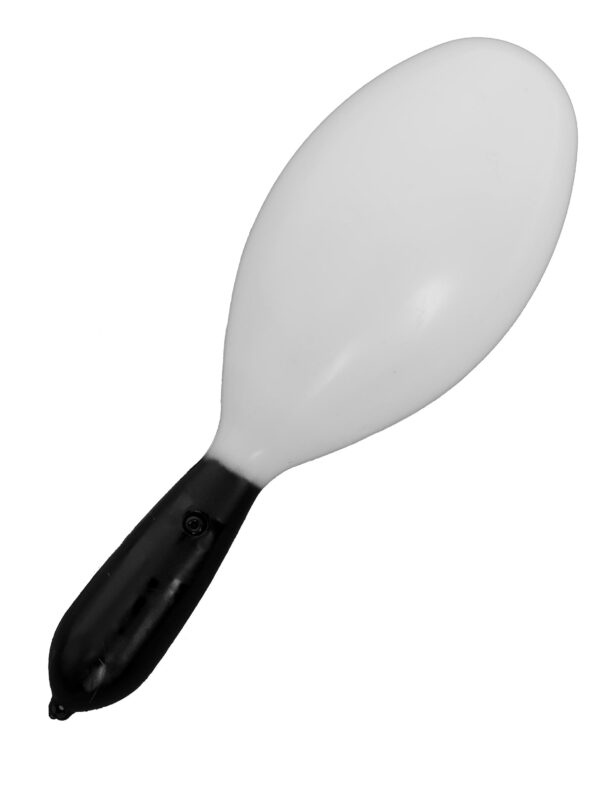 Kostümzubehör LED Leuchtrassel 18cm Farbe: schwarz/weiß