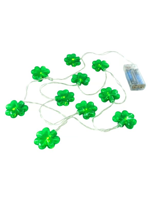 Kostümzubehör LED Lichterkette Kleeblatt grün