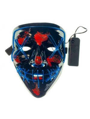 Kostümzubehör LED Maske Anonym blau