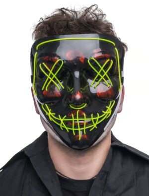 Kostümzubehör LED Maske Anonym grün