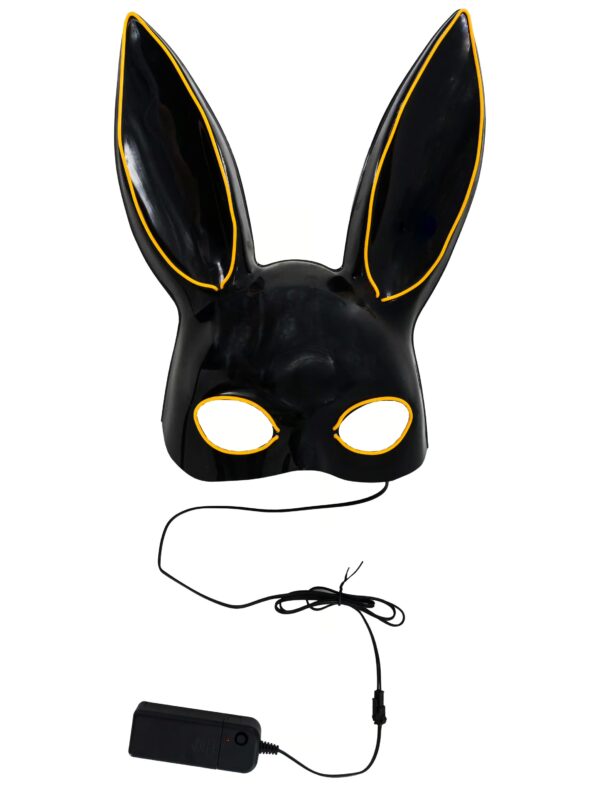 Kostümzubehör LED Maske Bunny schwarz/gelb