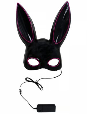 Kostümzubehör LED Maske Bunny schwarz/lila