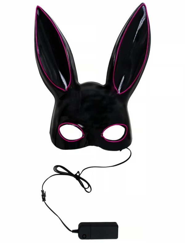 Kostümzubehör LED Maske Bunny schwarz/lila
