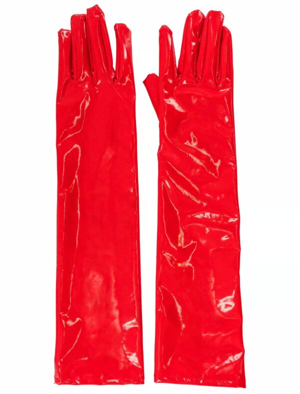 Kostümzubehör Lackhandschuhe rot one size