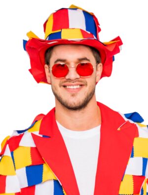 Kostümzubehör Lappenhut rot/weiß/blau/gelb 57