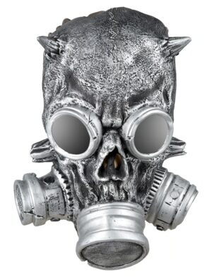 Kostümzubehör Latex Gasmaske Metalllook Farbe: grau