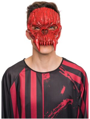 Kostümzubehör Latexmaske 1/2 Dämon rot