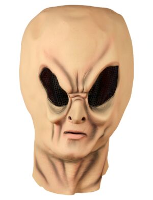 Kostümzubehör Latexmaske Außerirdischer Farbe: beige