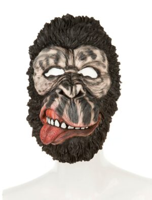 Kostümzubehör Latexmaske Gorilla mit Zunge Farbe: schwarz