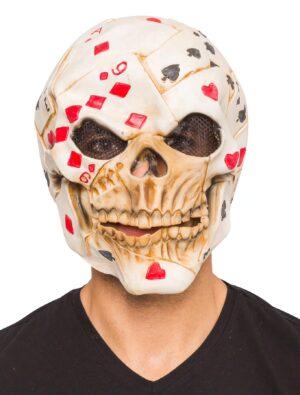Kostümzubehör Latexmaske Kartenschädel Farbe: weiß