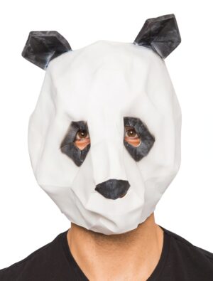 Kostümzubehör Latexmaske Panda Farbe: weiß/schwarz