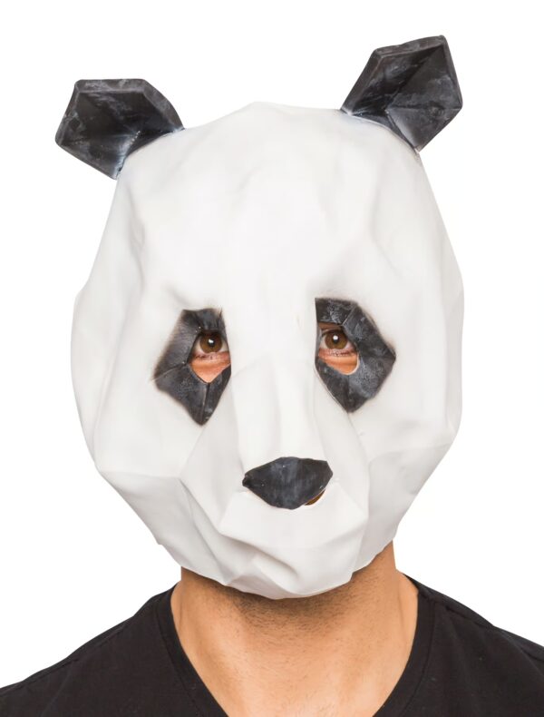 Kostümzubehör Latexmaske Panda Farbe: weiß/schwarz