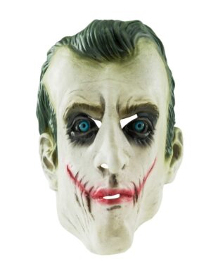 Kostümzubehör Latexmaske Schurke grün/weiß