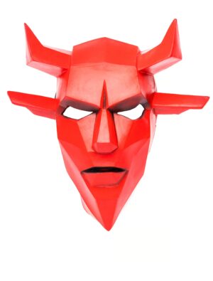Kostümzubehör Latexmaske Teufel rot