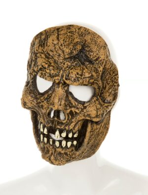 Kostümzubehör Latexmaske Totenkopf braun