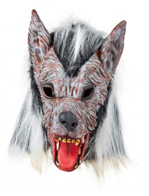 Kostümzubehör Latexmaske Werwolf grau