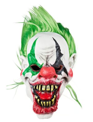 Kostümzubehör Latexmaske Zombie Clown Farbe: blau/grün