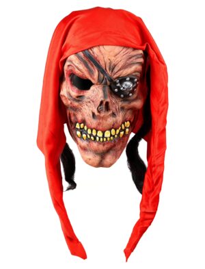 Kostümzubehör Latexmaske Zombie Pirat Farbe: rot