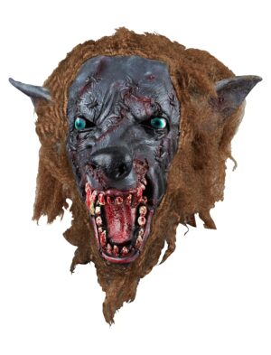 Kostümzubehör Latexmaske Zombie Werwolf Farbe: braun