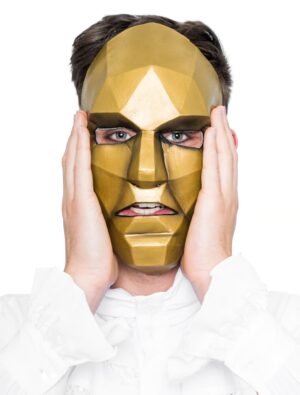 Kostümzubehör Latexmaske gold