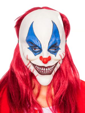 Kostümzubehör Latexmaske lachender Clown Farbe: mehrfarbig