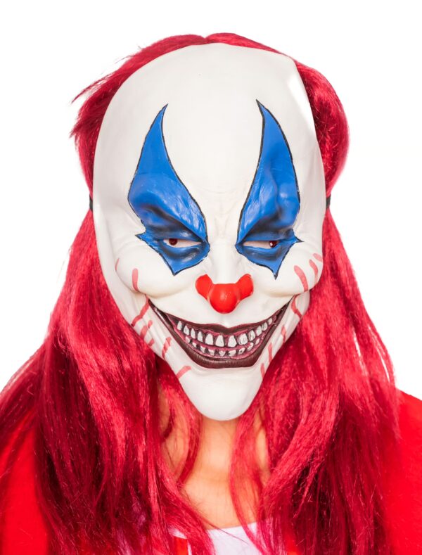 Kostümzubehör Latexmaske lachender Clown Farbe: mehrfarbig