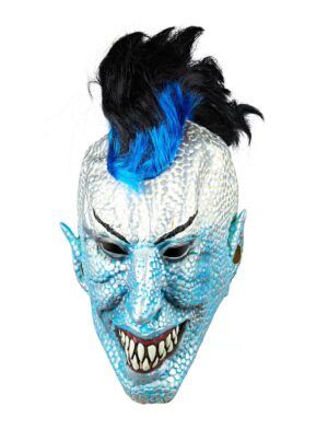 Kostümzubehör Latexmaske mit blauem Gesicht