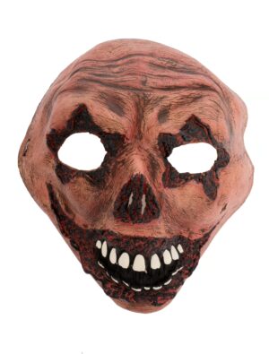Kostümzubehör Latexmaske verbranntes Gesicht Farbe: beige/rot