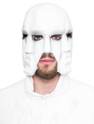 Kostümzubehör Latexmaske weiß 3 Gesichter