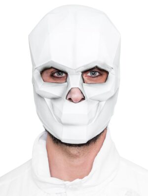 Kostümzubehör Latexmaske weißer Totenkopf