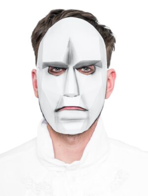 Kostümzubehör Latexmaske weißes Gesicht