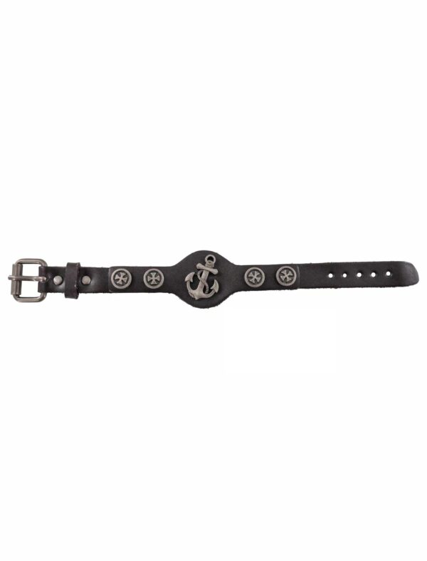 Kostümzubehör Lederarmband Anker braun