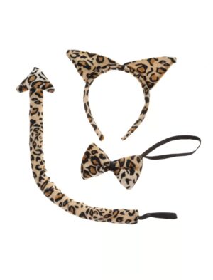 Kostümzubehör Leoparden-Set 3-tlg. Farbe: braun/schwarz