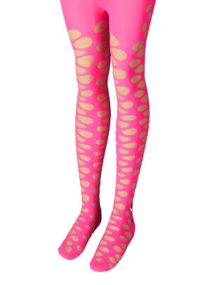 Kostümzubehör Lochstrumpfhose Damen neonpink L/XL