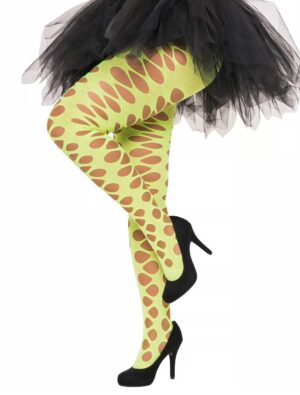 Kostümzubehör Lochstrumpfhose neongrün S/M