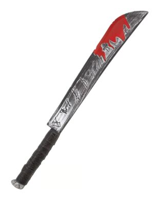 Kostümzubehör Machete blutig 70cm Farbe: grau
