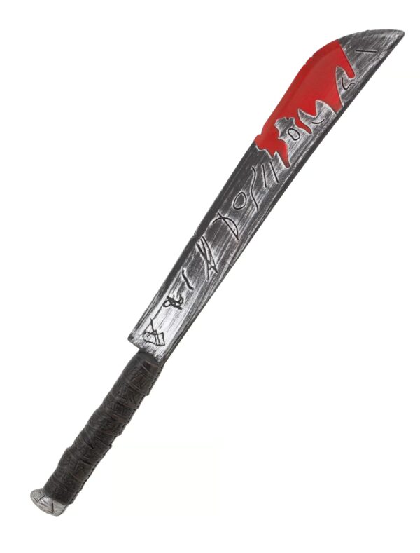 Kostümzubehör Machete blutig 70cm Farbe: grau