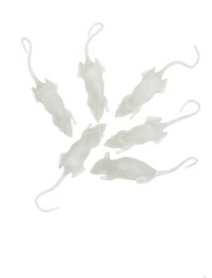 Kostümzubehör Mäuse leuchtend 6 Stk. Farbe: weiß