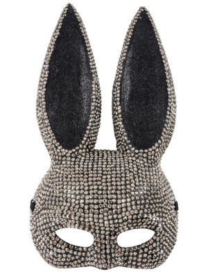 Kostümzubehör Maske Bunny schwarz/silber