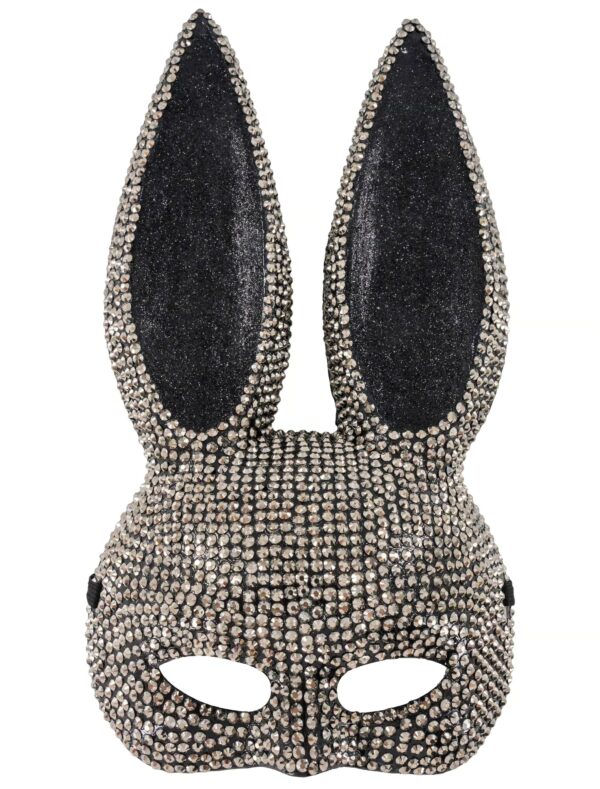 Kostümzubehör Maske Bunny schwarz/silber