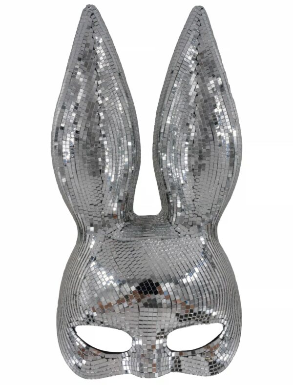 Kostümzubehör Maske Bunny silber