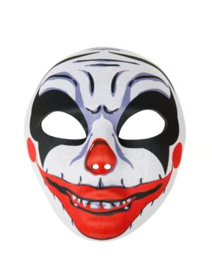 Kostümzubehör Maske Clown Fratze Farbe: rot/weiß