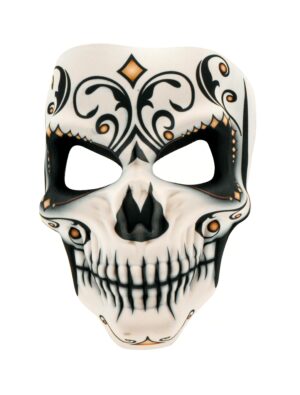 Kostümzubehör Maske Dia de los Muertos weiß/schwarz
