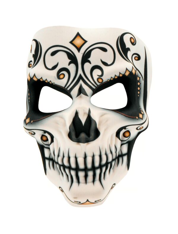 Kostümzubehör Maske Dia de los Muertos weiß/schwarz